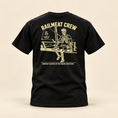 Black tee with vintage yellow graphic